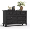 Acekool 7-Drawer Dresser, Modern Wooden Chest of Drawers, Deep Storage Organizer with Vintage Handles, Bedroom & Living Room TV Stand