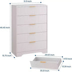 Cómoda de 4 cajones con estrías, cómoda moderna con paneles ondulados, organizador de almacenamiento alto para dormitorio, habitación infantil, sala de estar, recibidor