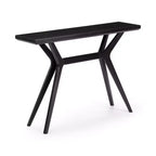 Mesa consola de pino macizo, base de patas cruzadas, estilo moderno de mediados de siglo, 116.8 cm ancho x 30.5 cm profundidad x 81.3 cm alto