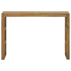 Mesa consola de madera de teca maciza, acabado rústico erosionado, 110 cm de ancho x 35 cm de profundidad x 75 cm de alto