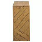 Mesa consola de madera de teca maciza, acabado rústico erosionado, 110 cm de ancho x 35 cm de profundidad x 75 cm de alto