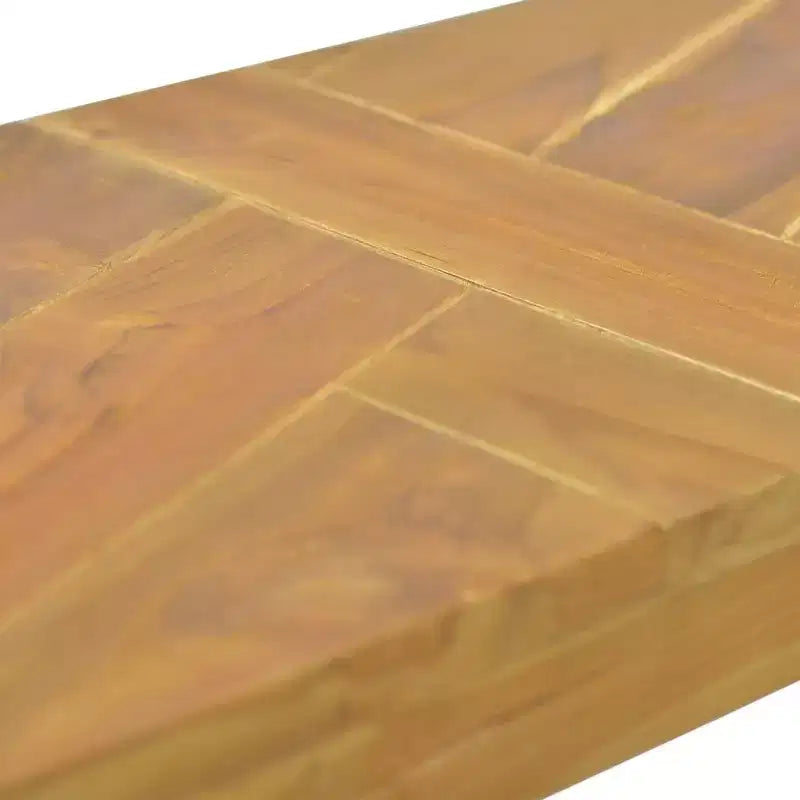 Mesa consola de madera de teca maciza, acabado rústico erosionado, 110 cm de ancho x 35 cm de profundidad x 75 cm de alto