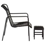 Sillón Relax Piel Auténtica Marrón Oscuro, Hierro con Recubrimiento en Polvo