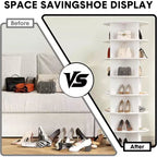 Zapatero giratorio de 7 niveles, torre organizadora de zapatos giratoria 360° con capacidad para 28-32 pares, carrusel de exhibición de zapatos giratorio e independiente, color blanco