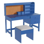 Escritorio y silla para niños, mesa de estudio de madera con escritorio inclinable ajustable, cajones y tablero de corcho - Juego de escritorio de aprendizaje escolar para niños de 3 a 8 años