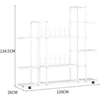 Soporte para plantas de 6 niveles, estante esquinero escalonado para plantas y flores, soporte alto para plantas de interior con ruedas, soporte para macetas de varios niveles