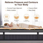 Colchón Queen de 14 pulgadas en caja, espuma viscoelástica con gel refrescante y resortes ensacados, firmeza media, alivio de presión, aislamiento de movimiento, certificado CertiPUR-US
