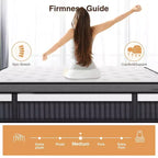 Colchón Queen de 14 pulgadas en caja, espuma viscoelástica con gel refrescante y resortes ensacados, firmeza media, alivio de presión, aislamiento de movimiento, certificado CertiPUR-US