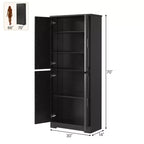 Armario de despensa de cocina alto de 70" - Almacenamiento independiente de 4 puertas con estantes ajustables, gran alacena utilitaria para comedor, baño y sala de estar
