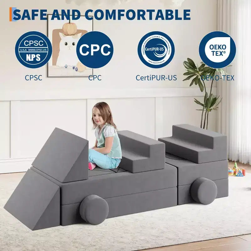 22 sofás modulares de juegos para niños, juego de espuma para escalar y gatear, sofá de espuma convertible lavable para sala de juegos, sala de estar