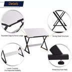 Mesa de dibujo con superficie inclinable ajustable y tope deslizable para lápices, estructura de acero, blanca, 41.7"L x 23.6"W