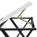 Mesa de dibujo con superficie inclinable ajustable y tope deslizable para lápices, estructura de acero, blanca, 41.7"L x 23.6"W