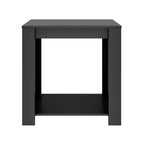 Mesa de Noche de Madera Estilo Artesanal con Estantes y Almacenamiento, Enchapado en Madera de Granero, 23.6" An. x 23.6" Al.