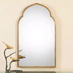 Espejo de pared dorado marroquí con arco, 40 x 24 pulgadas
