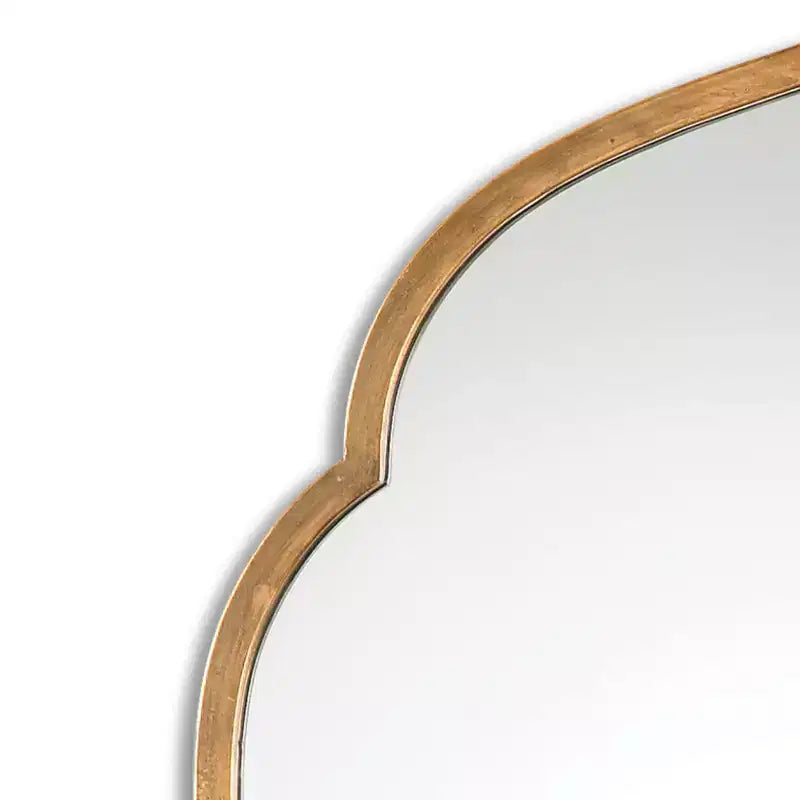 Espejo de pared dorado marroquí con arco, 40 x 24 pulgadas