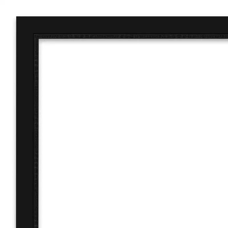 Espejo de baño de pared, marco satinado negro estrecho, 22x28", colgar vertical u horizontal
