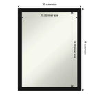 Espejo de baño de pared, marco satinado negro estrecho, 22x28", colgar vertical u horizontal