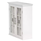 Mueble de pared con 2 puertas de cristal templado y 2 estantes ajustables, blanco, 20.5" An. x 24" Al.