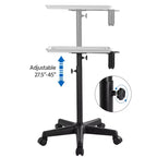 Carrito de peluquería profesional con bandeja de instrumentos de altura ajustable, negro/plateado