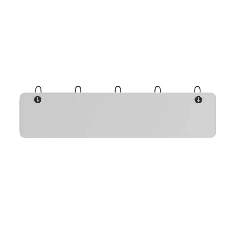 Perchero de pared con 5 ganchos dobles, madera maciza de pino, blanco, 61 cm de ancho