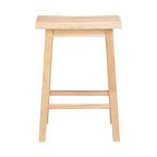 Taburete clásico de madera para cocina o barra de 24 pulgadas con asiento sin respaldo y 4 patas cuadradas, para hogares, comedores y bares, color natural (paquete de 5)