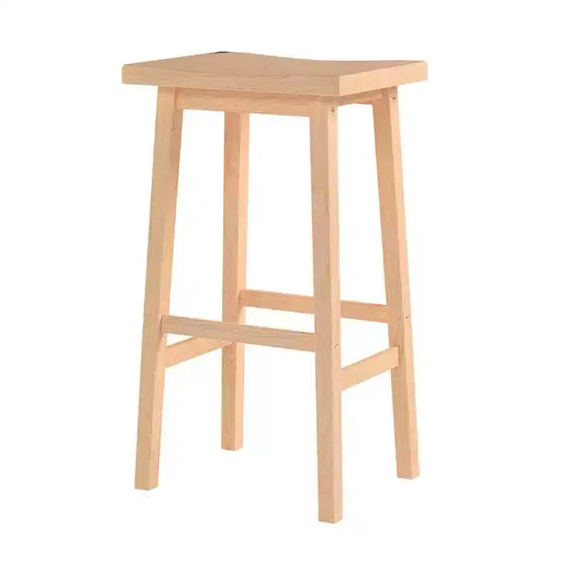 Taburete clásico de madera para cocina o barra de 24 pulgadas con asiento sin respaldo y 4 patas cuadradas, para hogares, comedores y bares, color natural (paquete de 5)
