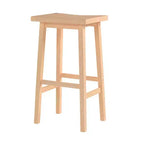 Taburete clásico de madera para cocina o barra de 24 pulgadas con asiento sin respaldo y 4 patas cuadradas, para hogares, comedores y bares, color natural (paquete de 5)