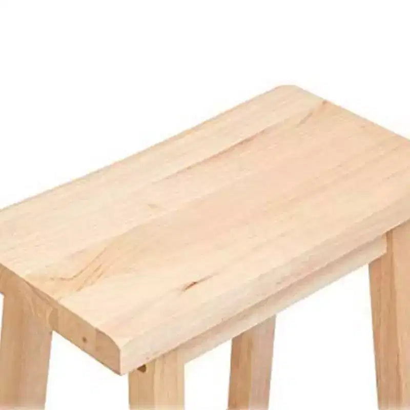 Taburete clásico de madera para cocina o barra de 24 pulgadas con asiento sin respaldo y 4 patas cuadradas, para hogares, comedores y bares, color natural (paquete de 5)